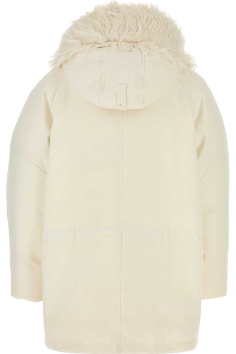 Jil Sander Coats & Jackets for Men Jil Sander Ivory Gabardine Oversize Down Jacket