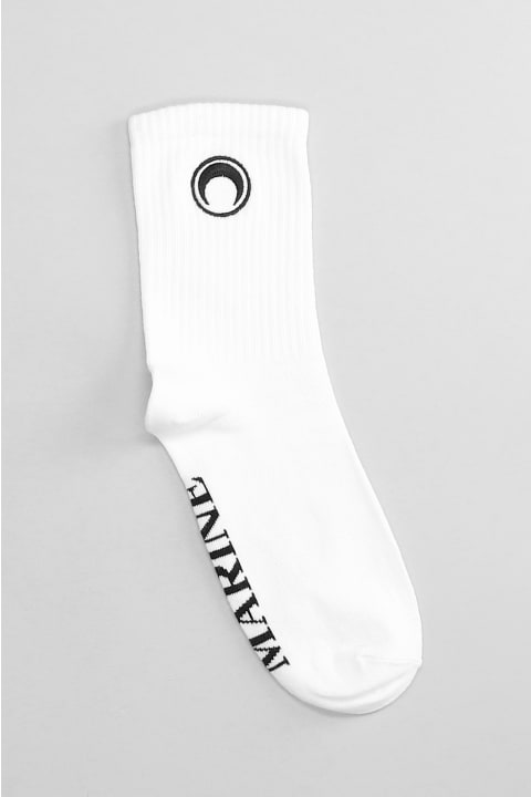 メンズ Marine Serreのアンダーウェア Marine Serre Socks In White Cotton