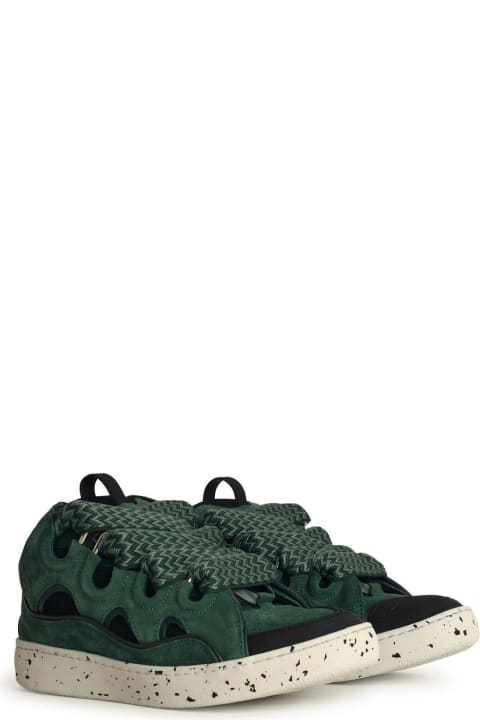 Lanvin Sneakers for Men Lanvin 'curb' Green Leather Blend Sneakers