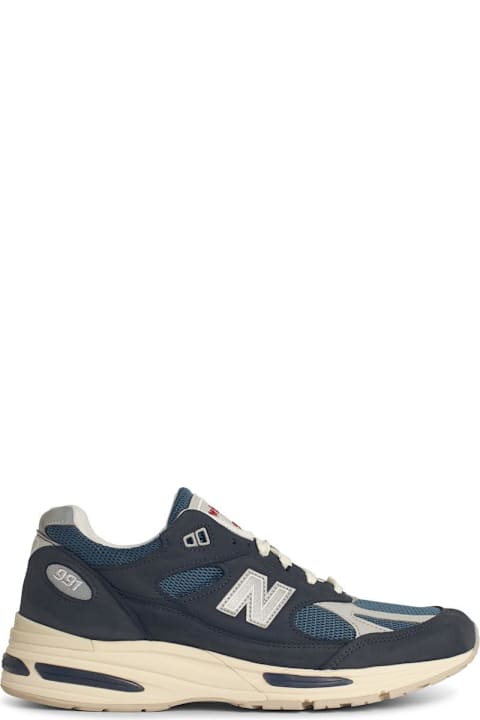 New Balance for Men New Balance '991' Navy Suede Blend Sneakers
