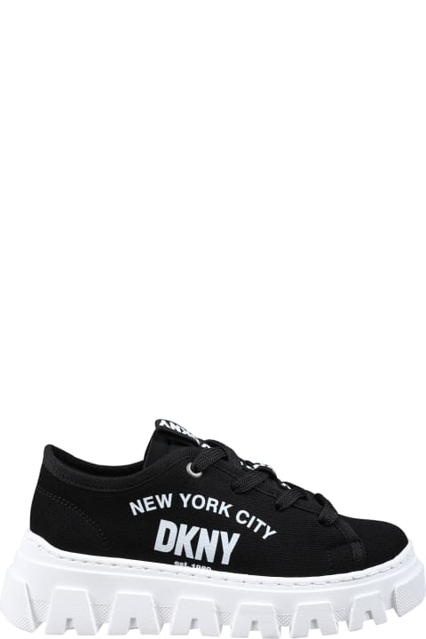 DKNY Shoes for Girls DKNY Black Sneakers For Girl With Logo