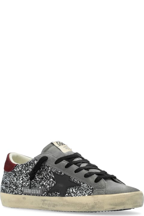 Shoes for Women Golden Goose Super Star Glitter Upper Suede Toe Leather Star And Heel