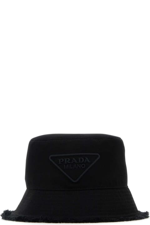 Prada Hats for Women Prada Black Cotton Hat