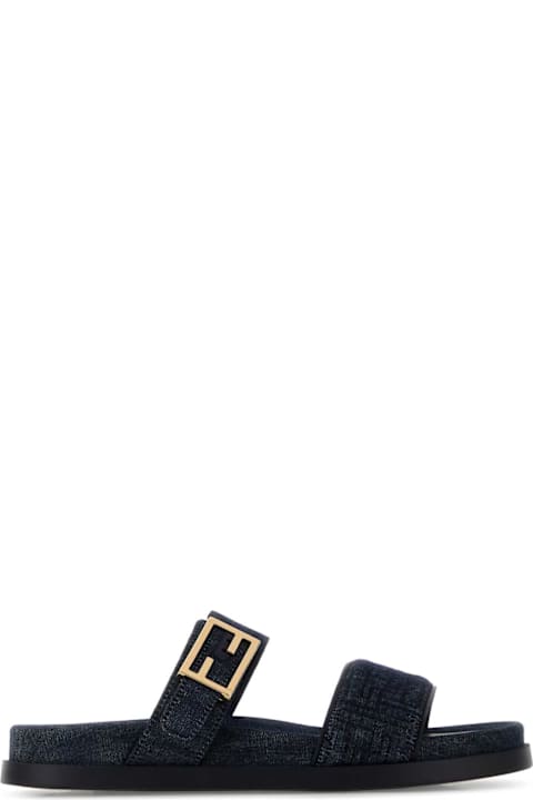 Fendi Denim Fendi Feel Slippers