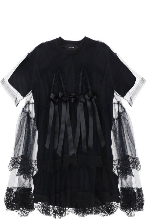 Simone Rocha Dresses for Women Simone Rocha Midi Dress In Mesh With Lace And Bows