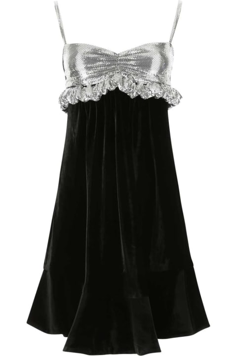 Fashion for Women Paco Rabanne Black Stretch Chenille Dress