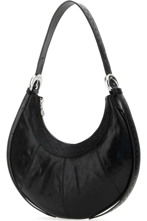 Sale for Women Marine Serre Black Leather Eclips Crossbody Bag