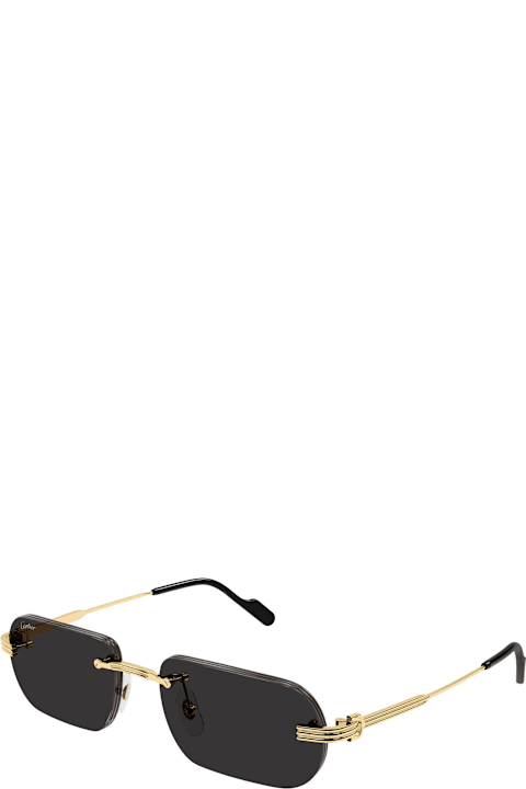 Homeware Cartier Eyewear Signature C De Cartier Ct0577s-001 - Gold / Grey Sunglasses