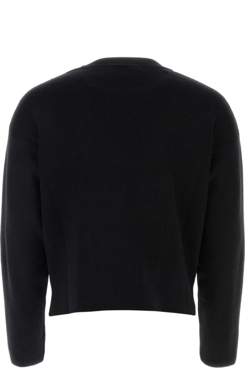 Ami Alexandre Mattiussi Fleeces & Tracksuits for Men Ami Alexandre Mattiussi Black Stretch Cotton Blend Sweater