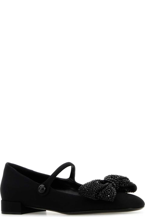 Valentino Garavani Flat Shoes for Women Valentino Garavani Black Fabric Ballerinas