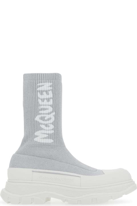 Alexander McQueen Shoes for Women Alexander McQueen Grey Stretch Nylon Tread Slick Sneakers