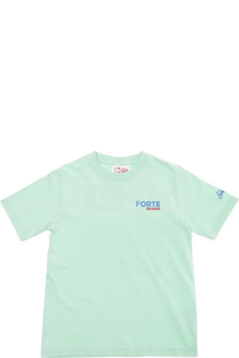 Sale for Kids MC2 Saint Barth Green T-shirt With Forte Dei Marmi Print In Jersey Boy