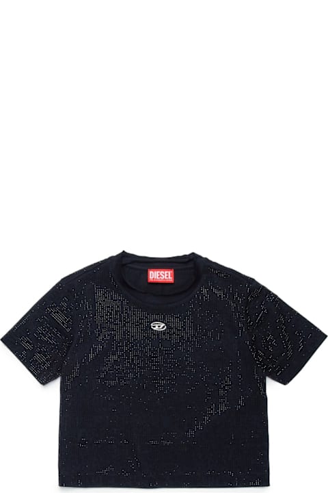 Diesel T-Shirts & Polo Shirts for Girls Diesel Allover Stud Crewneck T-shirt