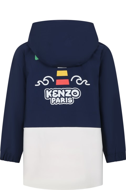Kenzo Kids Kenzo Kids Multicolor Windbreaker For Boy With Logo