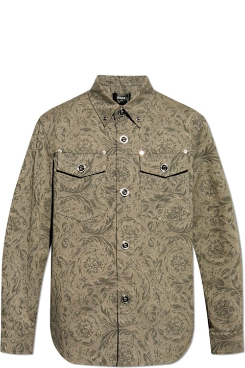 Versace Sale for Men Versace Barocco Jacquard Long-sleeved Overshirt