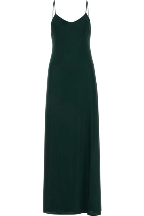 Saint Laurent for Women Saint Laurent Bottle Green Jersey Long Dress