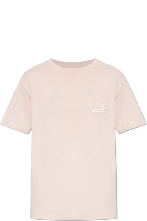 Homeware Etro Etro Cotton T-shirt With Embroidered Logo