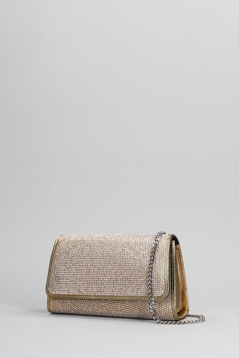 Hand Bag In Gold Satin