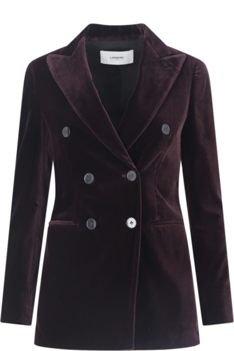 Lardini Clothing for Women Lardini Double-breasted Velvet Blazer