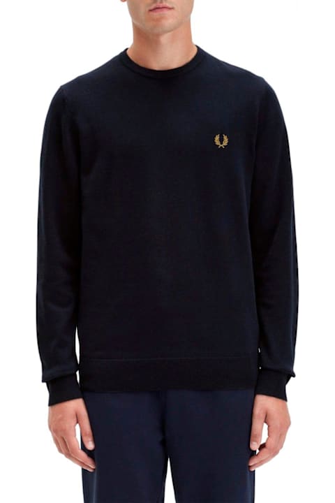 Homeware Fred Perry Logo-embroidered Long-sleeved Crewneck Jumper