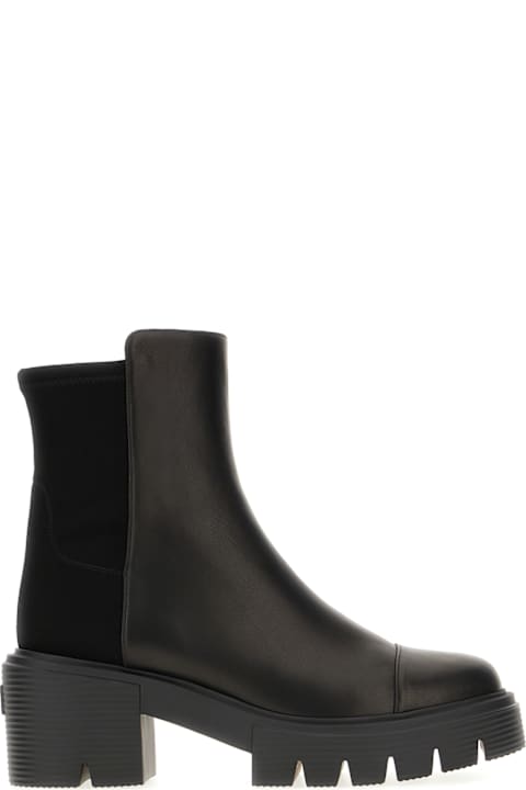 Stuart Weitzman Boots for Women Stuart Weitzman Black Nappa Leather And Fabric Soho Ankle Boots