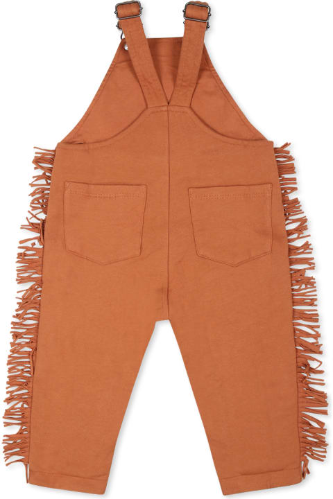Homeware Stella McCartney Kids Brown Dungarees For Newborns With Crotch And Fringes