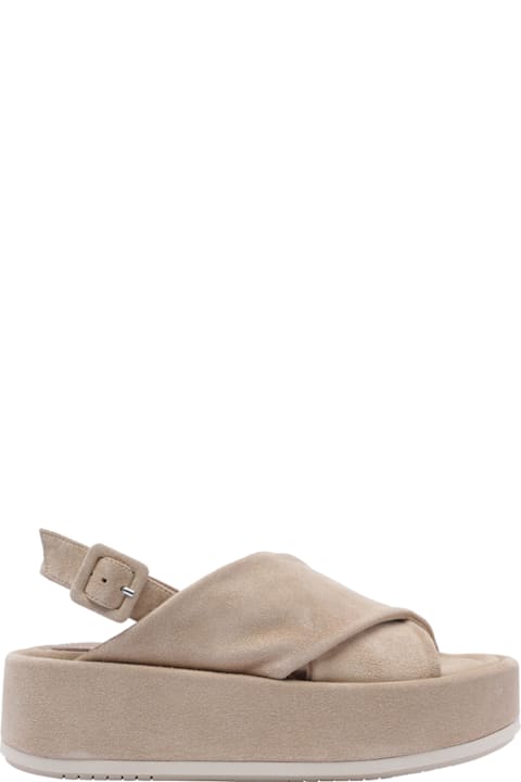 Mou Jute Clog Plain Slipper-mule In Leather Color Suede