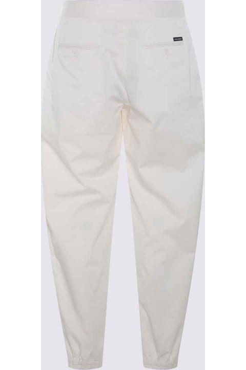 Dolce & Gabbana Pants for Men Dolce & Gabbana Cream Cotton Pants
