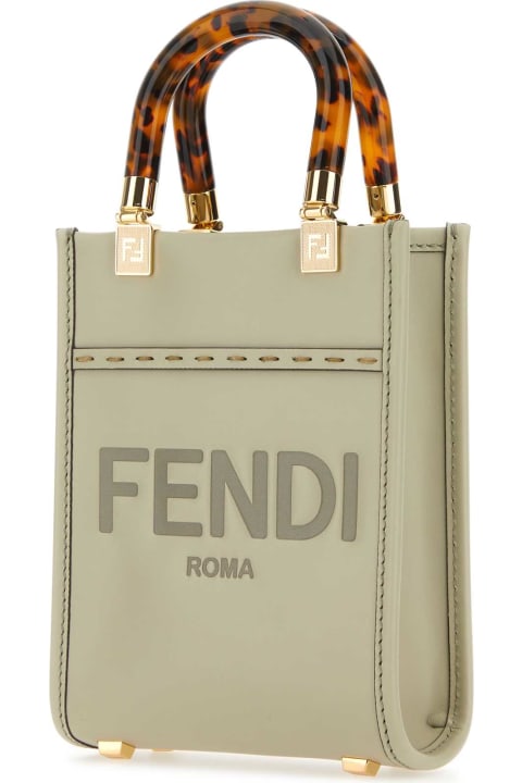Totes for Women Fendi Pastel Green Leather Mini Sunshine Handbag