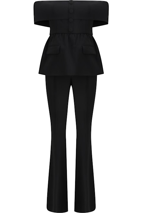 Homeware self-portrait Ruffled Crepe Jumpsuit