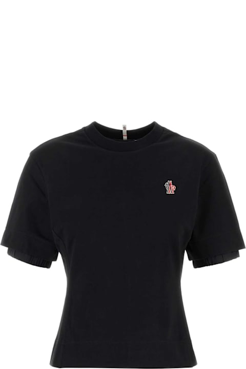 Moncler Grenoble for Women Moncler Grenoble Black Stretch Cotton T-shirt