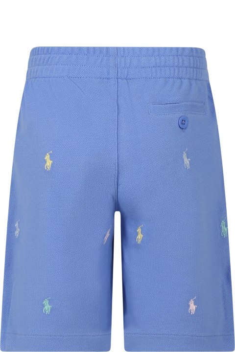 Ralph Lauren for Kids Ralph Lauren Light Blue Shorts For Boy With Horses