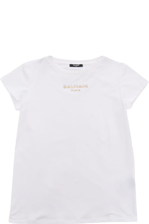 Balmain T-Shirts & Polo Shirts for Girls Balmain White T-shirt
