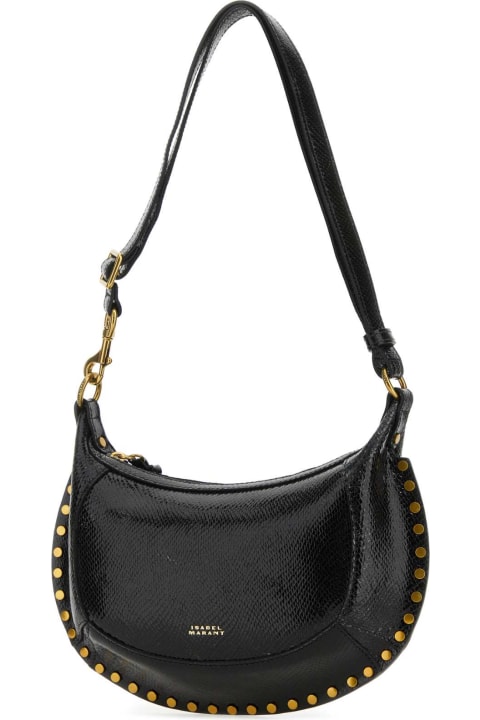 Isabel Marant for Women Isabel Marant Black Leather Oskan Moon Shoulder Bag
