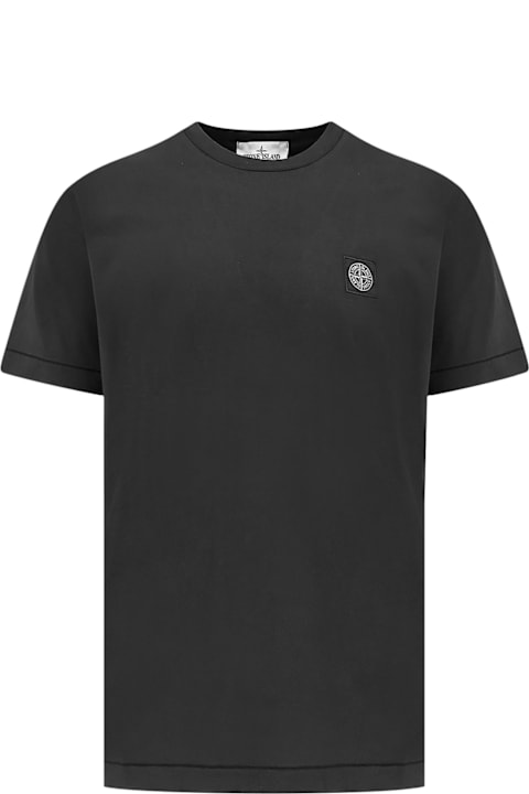 Stone Island Men Stone Island Cotton T-shirt With Logo