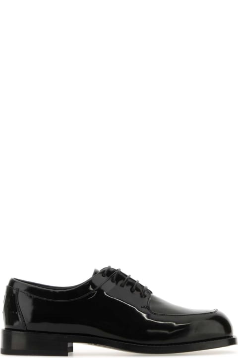 Ferragamo Loafers & Boat Shoes for Men Ferragamo Black Leather Dinamic Lace-up Shoes