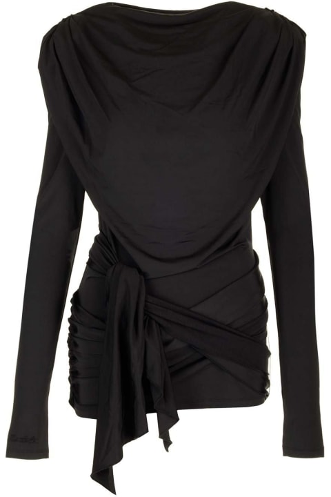 Rotate by Birger Christensen for Women Rotate by Birger Christensen Black 'arabella' Tiered Maxi Dress In Chiffon Woman
