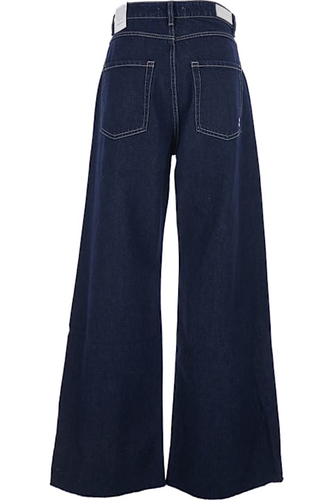 Homeware Icon Denim 'debby' Blue Jeans With Wide Leg And Logo Patch On The Rear In Denim Woman