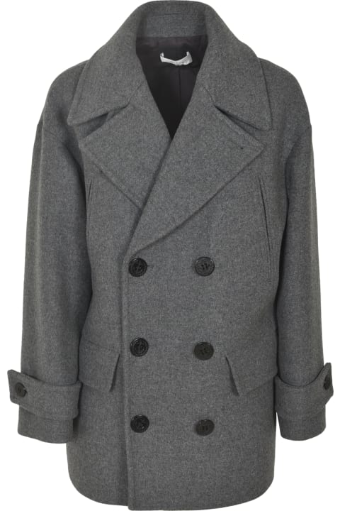 VIS A VIS for Women VIS A VIS Double-breasted Plain Pea Coat