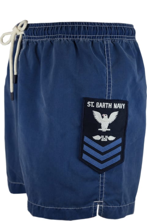 Homeware MC2 Saint Barth Délavé Blue Navy Cargo Man Shorts