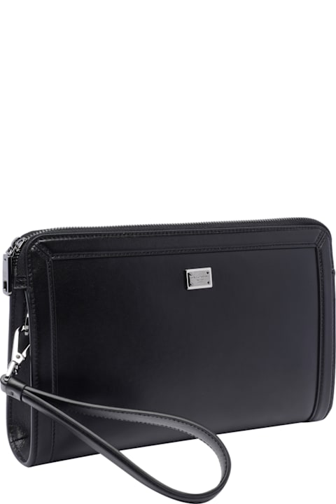 Dolce & Gabbana Luggage for Men Dolce & Gabbana Black Leather Clutch