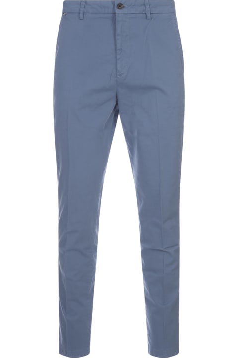 Hugo Boss for Men Hugo Boss Slim Fit Chino Trousers In Dust Blue Stretch Gabardine