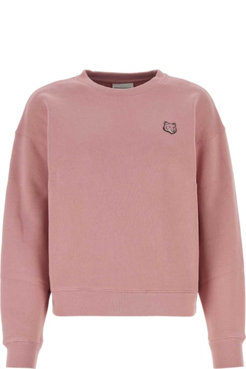 Maison Kitsuné Fleeces & Tracksuits for Women Maison Kitsuné Dark Pink Cotton Sweatshirt