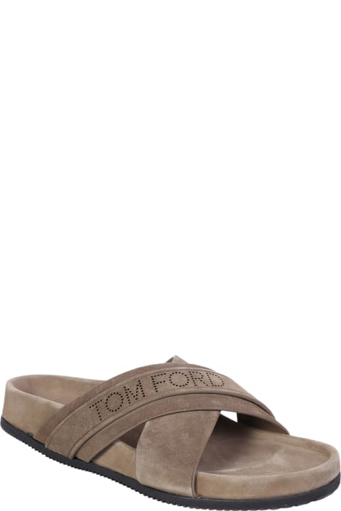 Other Shoes for Men Tom Ford Beige Suede Sliders