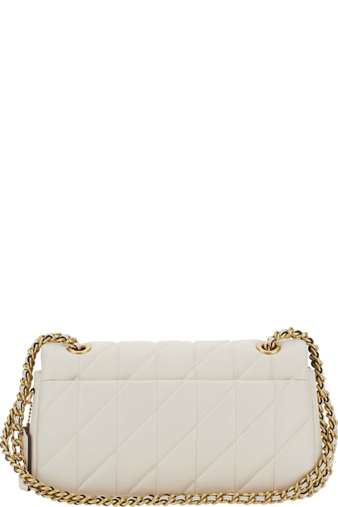 Homeware Coach 
tabby 26
 White Quilted Crossbody Bag With Chain-link Leather Shoulder Straps And Logo Plaque On The Front In Leather Woman