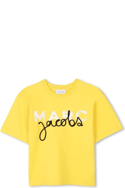 Marc Jacobs T-Shirts & Polo Shirts for Women Marc Jacobs Yellow Crewneck T-shirt With Logo Lettering Print On The Front In Cotton Boy