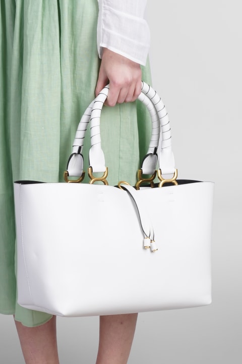 Marcie Tote In White Leather