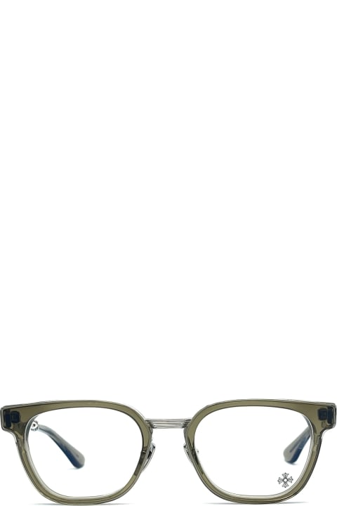 メンズ Chrome Heartsのアイウェア Chrome Hearts Duck Butter - Army / Shiny Silver Rx Glasses