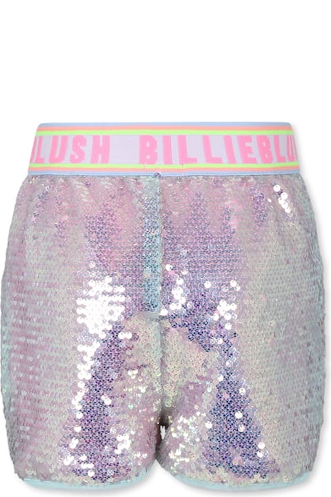 Bottoms for Girls Billieblush Silver Shorts For Girl With Logo