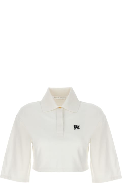 Topwear for Women Palm Angels 'monogram' Crop Polo Shirt